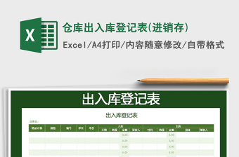 2021年倉庫出入庫登記表(進(jìn)銷存)