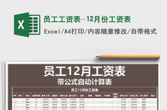2021年員工工資表-12月份工資表
