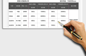 2021年旅游大巴租赁价格表免费下载