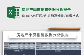 2021年房地產(chǎn)季度銷售數(shù)據(jù)分析報告