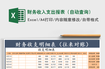 2021年财务收入支出报表（自动查询）