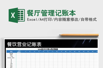 2021年餐廳管理記賬本