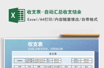 2021年收支表-自動匯總收支結余