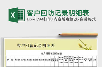 2021年客戶回訪記錄明細(xì)表