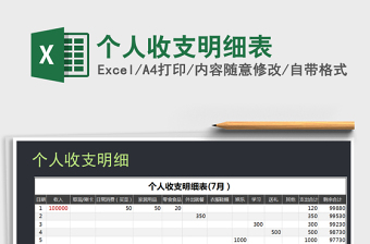 2021年個(gè)人收支明細(xì)表