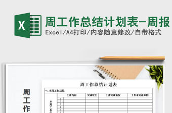 2021年周工作總結計劃表-周報