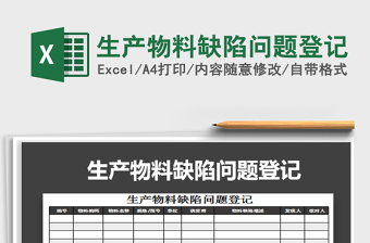 2021年生產(chǎn)物料缺陷問(wèn)題登記