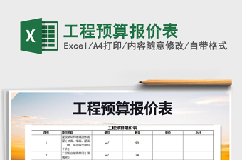 2021年工程預(yù)算報(bào)價(jià)表