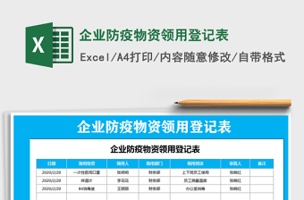 2021年企业防疫物资领用登记表