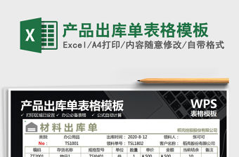 2021年產(chǎn)品出庫單表格模板