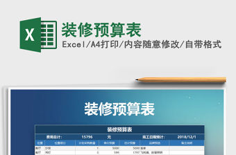 2021年裝修預(yù)算表