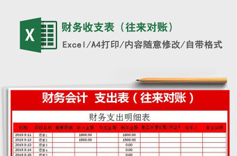 2021年財務(wù)收支表（往來對賬）免費下載