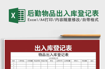 2021年后勤物品出入庫登記表