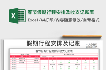 2021年春節(jié)假期行程安排及收支記賬表