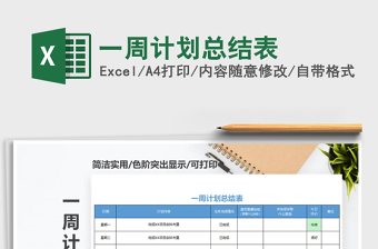 2021年一周計劃總結(jié)表免費下載