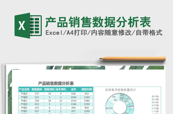 2021年產(chǎn)品銷售數(shù)據(jù)分析表