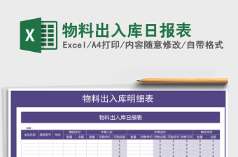 2021年物料出入庫日報表