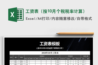 2021年工資表（按10月個(gè)稅稅率計(jì)算）