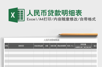 2021年人民币贷款明细表