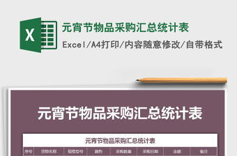 2021年元宵節(jié)物品采購匯總統(tǒng)計表免費下載