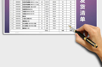 2021年倉儲發貨清單