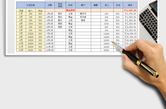 2021年收支日記賬-公式計算+查詢