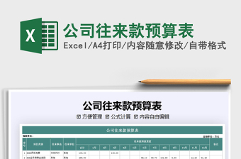 2021年公司往來款預(yù)算表