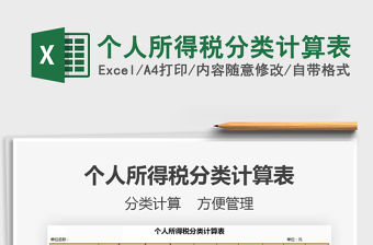 2021年個人所得稅分類計算表
