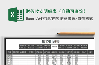 2021年財務(wù)收支明細表（自動可查詢）