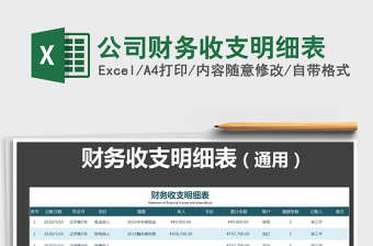 2021年公司財務收支明細表