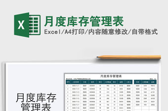 2021年月度庫存管理表