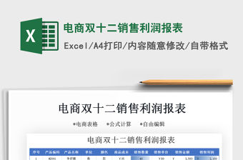 2021年電商雙十二銷售利潤報表