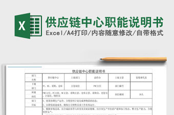 2021年供應鏈中心職能說明書