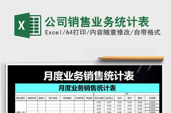 2021年公司銷售業務統計表