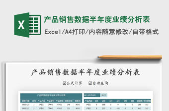 2021年產品銷售數據半年度業績分析表