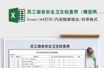 2021年員工宿舍安全衛生檢查表（橫豎兩版）