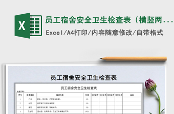 2021年员工宿舍安全卫生检查表（横竖两版）