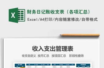 2021年財務日記賬收支表（各項匯總）