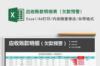 2021年應收賬款明細表（欠款預警）