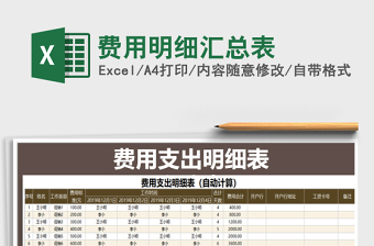 2021年費(fèi)用明細(xì)匯總表