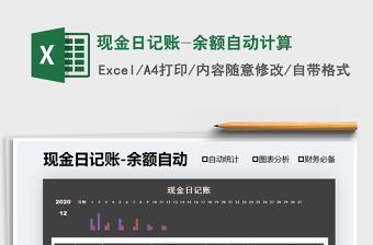 2021年現(xiàn)金日記賬-余額自動計算