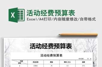 2021年活動(dòng)經(jīng)費(fèi)預(yù)算表