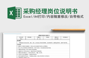 2021年采購經(jīng)理崗位說明書