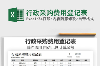 2021年行政采購(gòu)費(fèi)用登記表