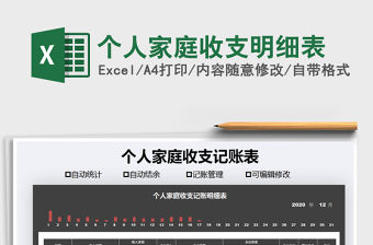 2021年個人家庭收支明細表