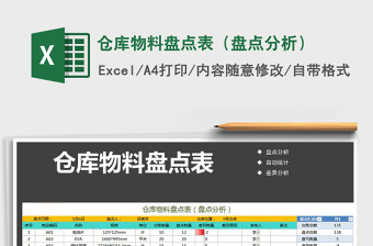 2021年倉庫物料盤點表（盤點分析）