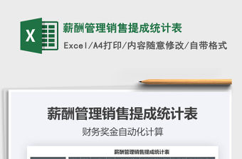 2021年薪酬管理銷售提成統計表免費下載