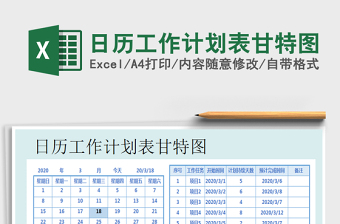 2021年日歷工作計(jì)劃表甘特圖