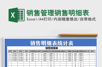 2021年銷(xiāo)售管理銷(xiāo)售明細(xì)表