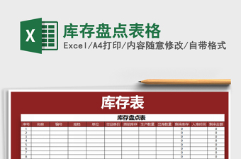 2021年庫存盤點表格